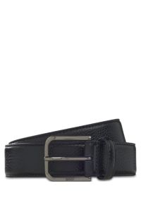 BOSS ONE Italian-leather belt, Dark Blue
