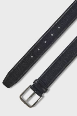 BOSS ONE Italian-leather belt, Dark Blue