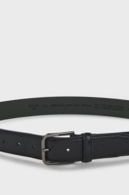 BOSS ONE Italian-leather belt, Dark Blue
