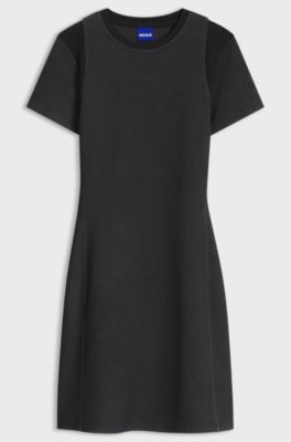 Heavy-washed jersey dress, Black