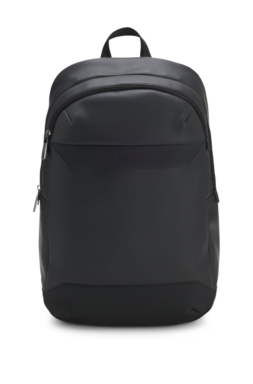Backpack in faux leather with piqué detailing
