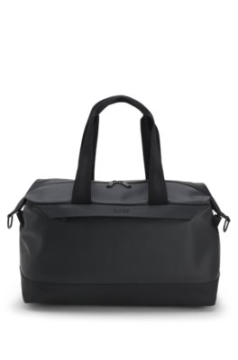 Faux-leather holdall with logo detail