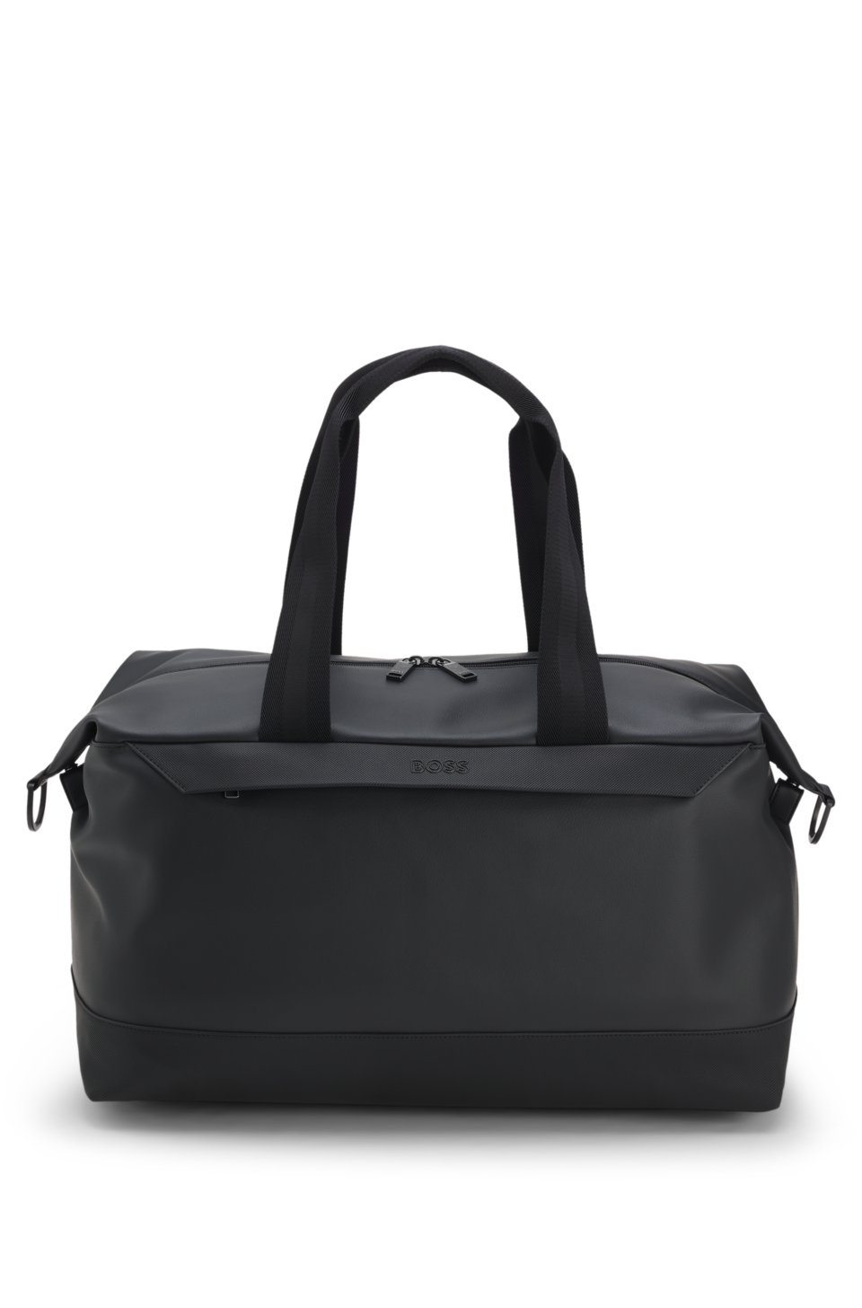 Faux-leather holdall with logo detail