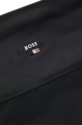 Faux-leather holdall with logo detail 5