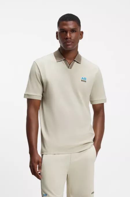 BOSS x AO stretch piqué polo shirt