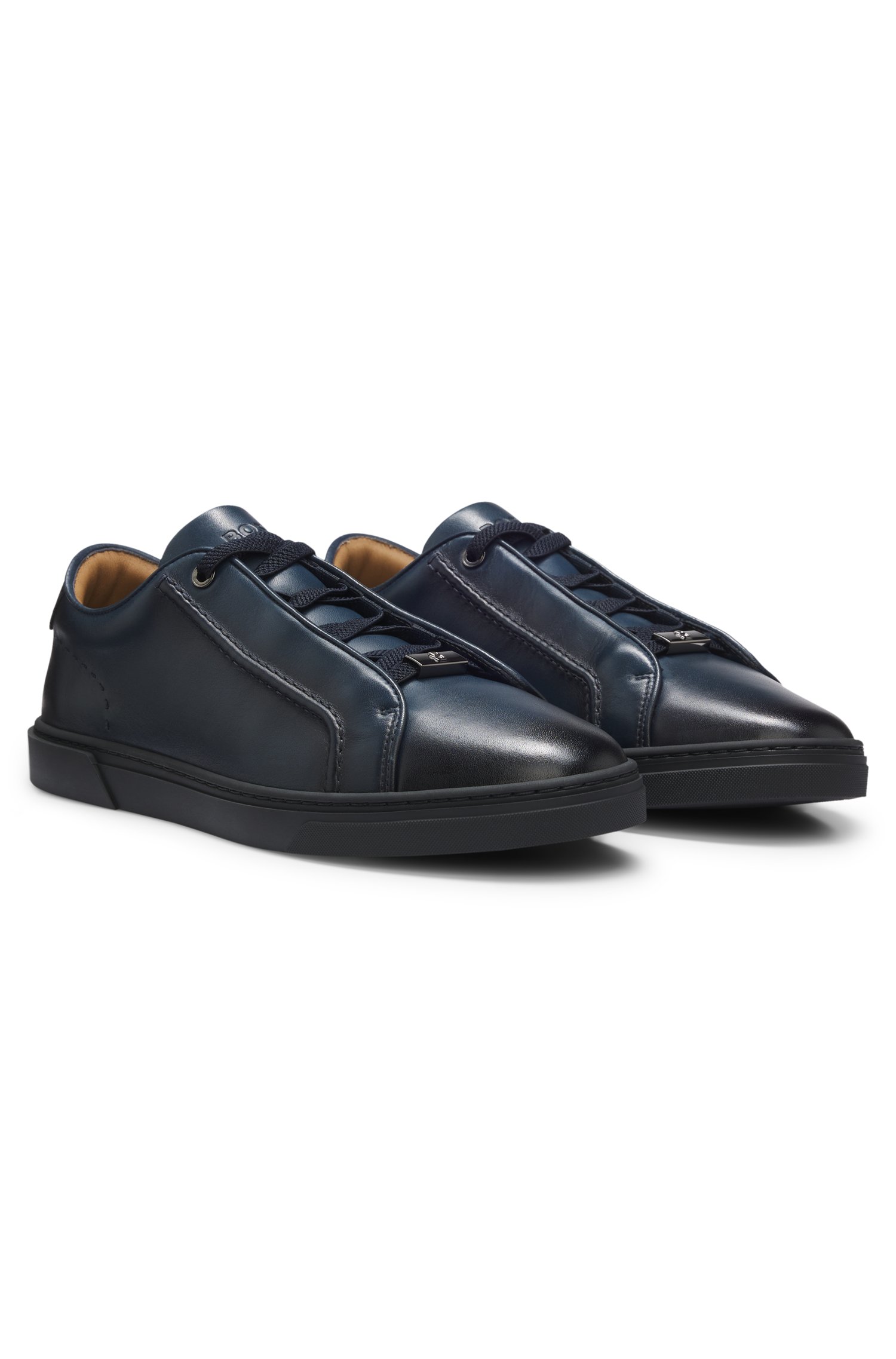 Boss Gary trainers in brushed leather sneakers herr