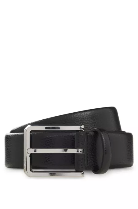 Ceinture en cuir grainé avec profil bombé
