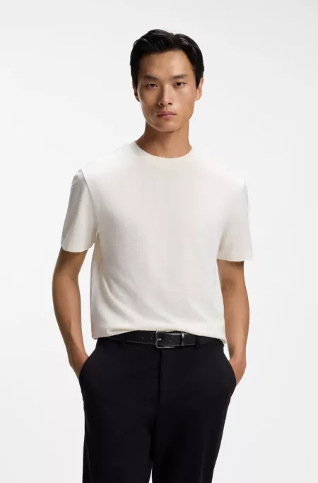 Ceinture en cuir grainé avec profil bombé