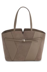 BOSS Revers suede tote bag, Taupe