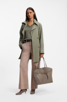 BOSS Revers suede tote bag, Taupe