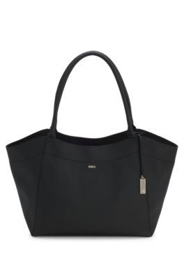 Leather tote bag, Black