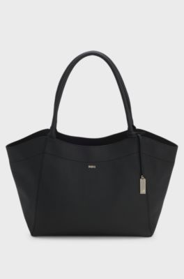 Leather tote bag, Black