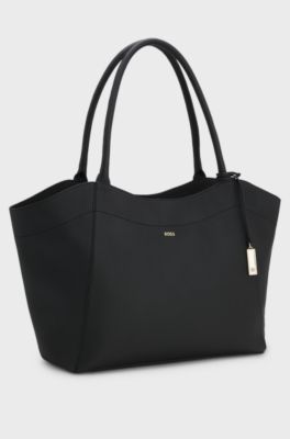 Leather tote bag, Black