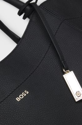 Leather tote bag, Black