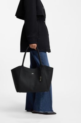 Leather tote bag, Black