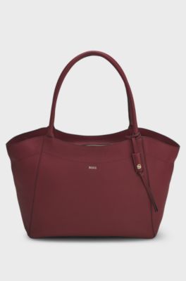 Leather tote bag, Dark Red