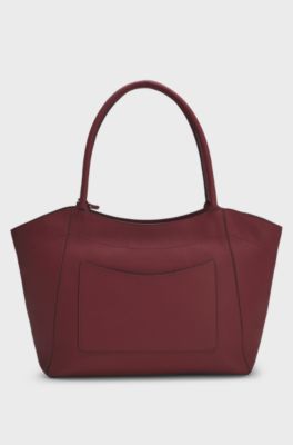 Leather tote bag, Dark Red