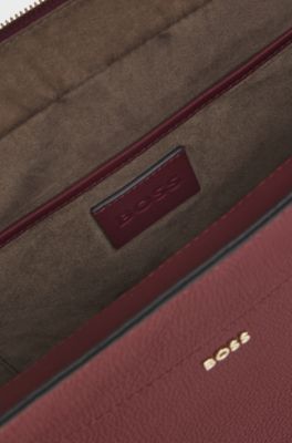 Leather tote bag, Dark Red