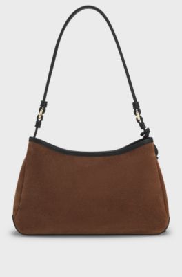 Suede shoulder bag, Brown