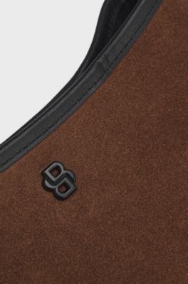 Suede shoulder bag, Brown