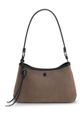 Suede shoulder bag, Light Brown
