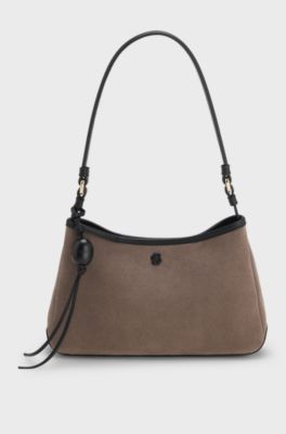 Suede shoulder bag, Light Brown