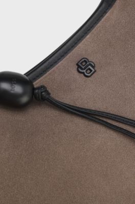 Suede shoulder bag, Light Brown