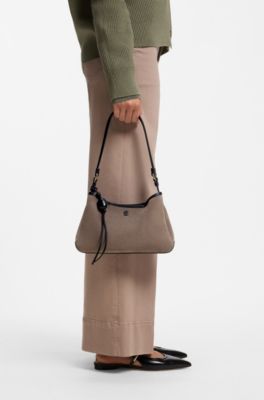 Suede shoulder bag, Light Brown