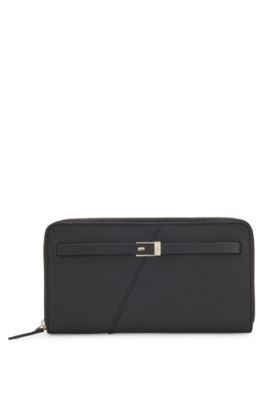 BOSS Revers ziparound wallet, Black