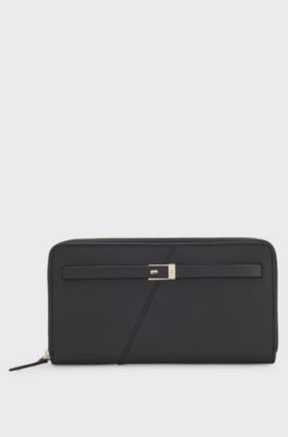 BOSS Revers ziparound wallet, Black
