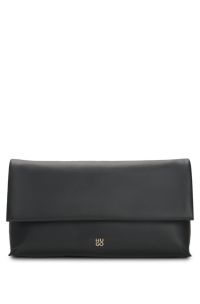 Faux-leather clutch bag, Black
