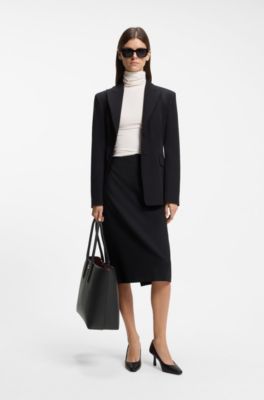 Faux-leather tote bag, Black