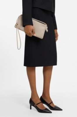 Faux-leather bag , Light Beige