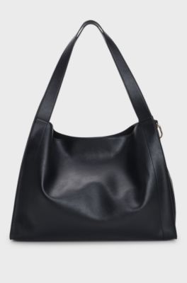 Faux-leather tote bag, Black