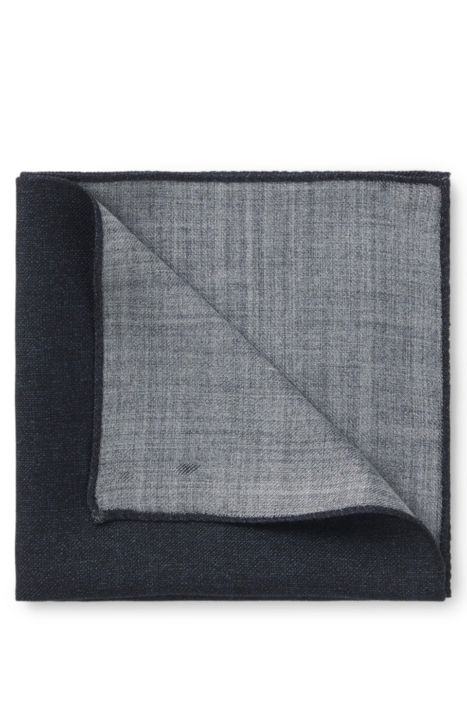 Melange pocket square in wool and silk
