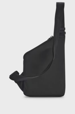 Faux-leather backpack, Black