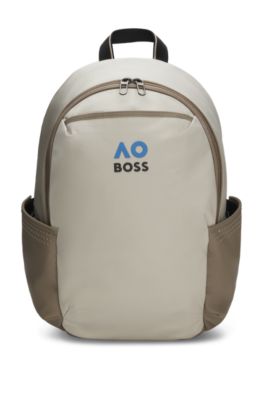 BOSS x AO logo-print backpack, Light Beige