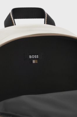 BOSS x AO logo-print backpack, Light Beige