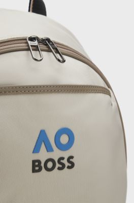 BOSS x AO logo-print backpack, Light Beige