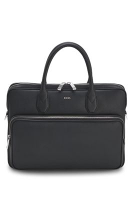 Borsa portadocumenti in pelle riciclata, Nero