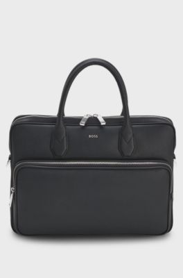 Recycled-leather document case, Black