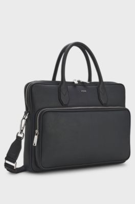 Borsa portadocumenti in pelle riciclata, Nero