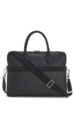 BOSS - Recycled-leather document case - Black