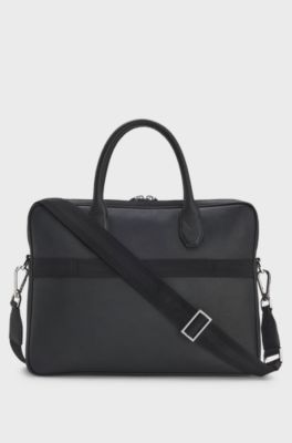 Borsa portadocumenti in pelle riciclata, Nero