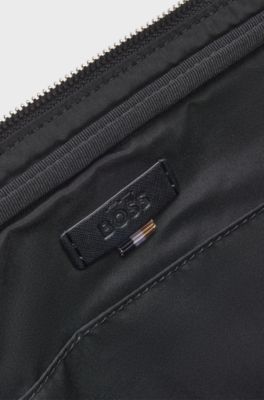 Borsa portadocumenti in pelle riciclata, Nero