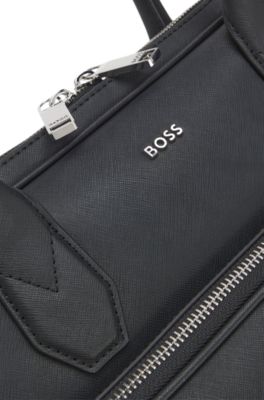 BOSS - Recycled-leather document case - Black