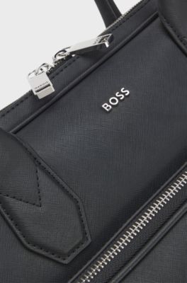 Borsa portadocumenti in pelle riciclata, Nero