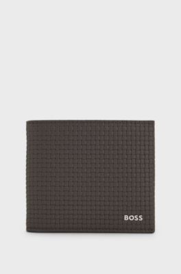Textured wallet, Dark Brown