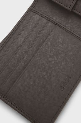 Textured wallet, Dark Brown