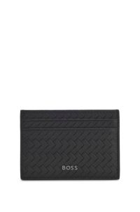 BOSS ONE leather card holder, Black